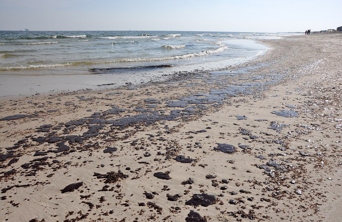 Oil Spill on Beach