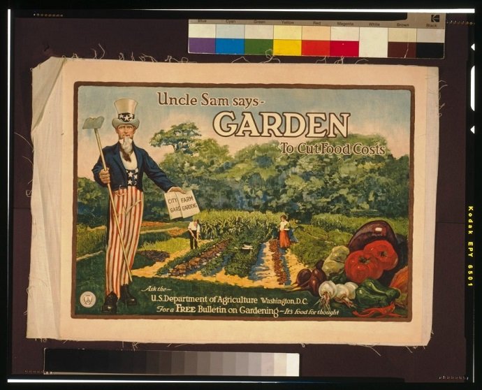 Uncle Sam Says - Garden to Cut Food Costs: Library of Congress: Public Domain